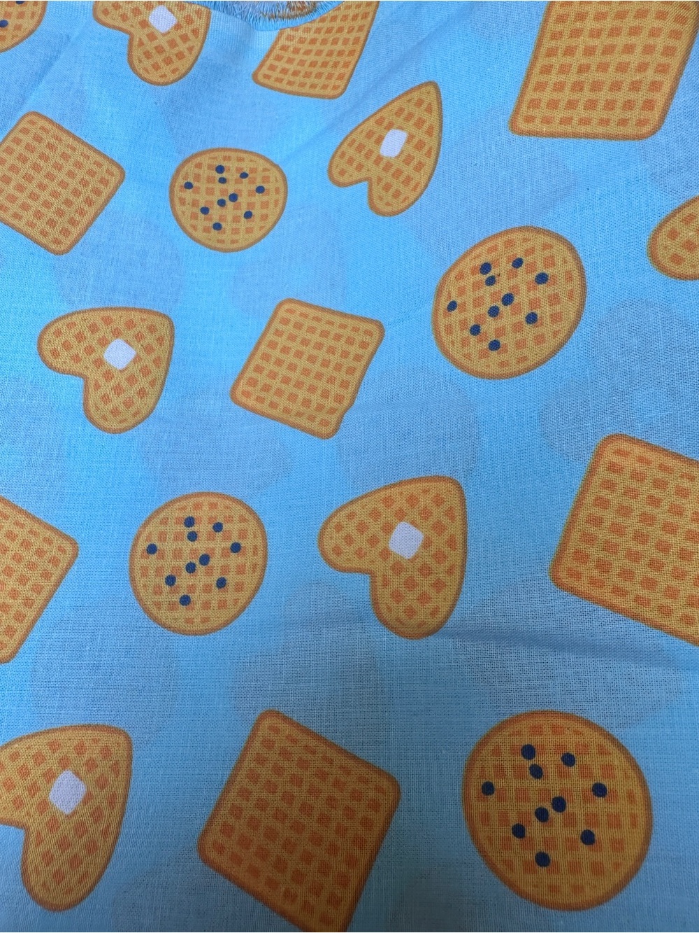 “Waffle and Cookies” Cotton Fabric Two Yards (43x72)